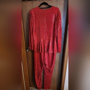 Red Sequined Jumpsuit